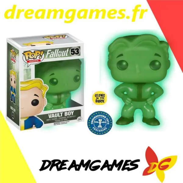 Funko Pop Vault Boy Green Fallout 53 Glows in the Dark Exclusive