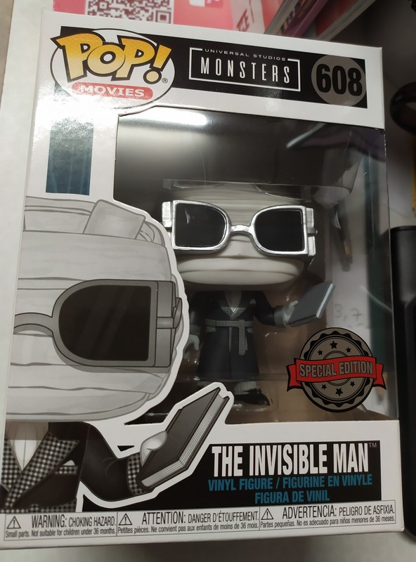 Figurine Pop Monsters 608 The Invisible Man Black and White