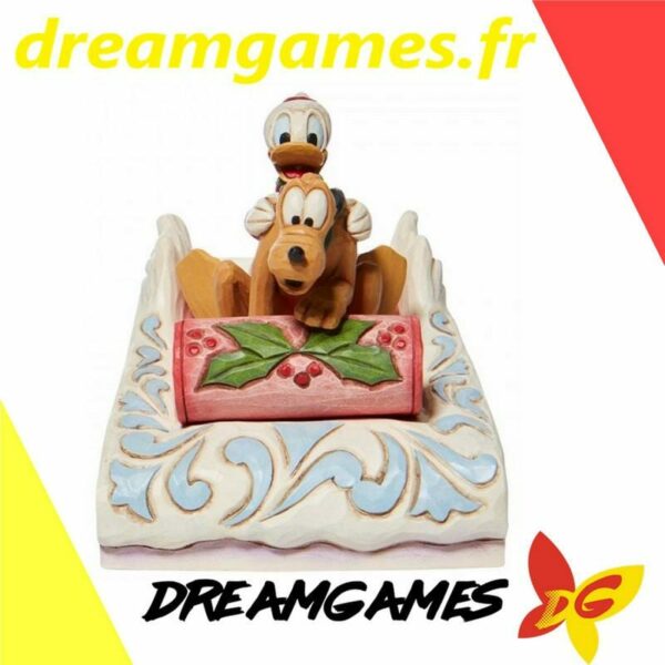 Donald and Pluto sledding Disney Traditions Enesco 6008973