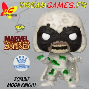 Figurine Funko Pop Zombie Moon Knight, édition limitée inspirée de l'univers Marvel Zombies, parfaite pour les collectionneurs.