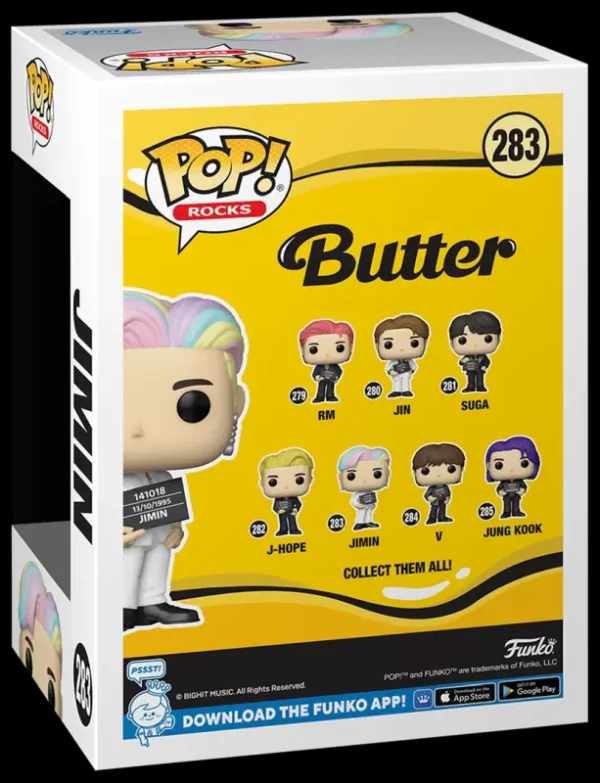 Funko Pop Rocks 283 BTS Butter Jimin Box Back