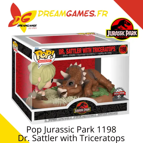 Funko Pop Jurassic Park 1198 Dr Sattler with Triceratops
