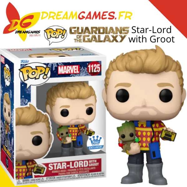 Funko Pop Guardians of the Galaxy 1125 Star-Lord with Groot Box Fig