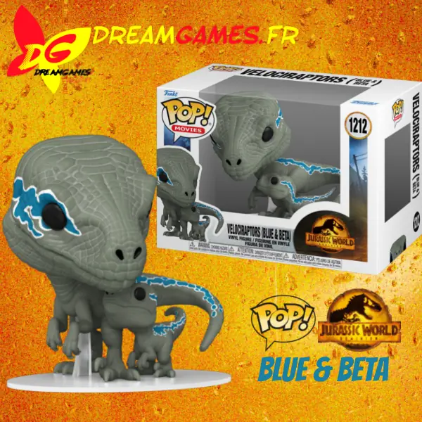 Funko Pop Jurassic World Dominion 1212 Velociraptors Blue and Beta Box Fig