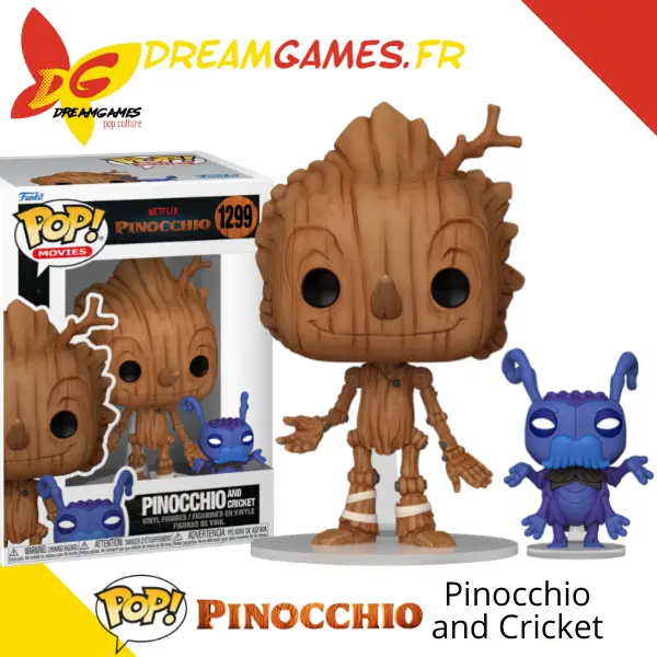 Funko Pop Netflix Pinocchio 1299 Pinocchio and Cricket Box Fig