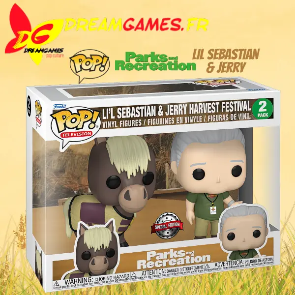 Funko Pop Parks and Recreation Lil Sebastian and Jerry Harvest Festival Special Edition