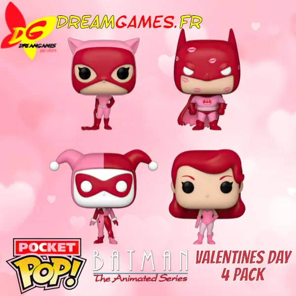 Funko Pocket Pop Batman Valentines Day 4 Pack The Animated Series
