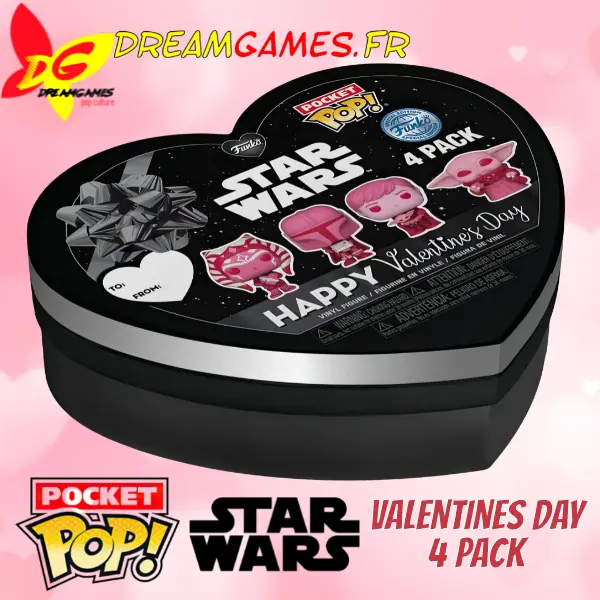 Funko Pocket Pop Star Wars The Mandalorian Valentines Day 4 Pack Box