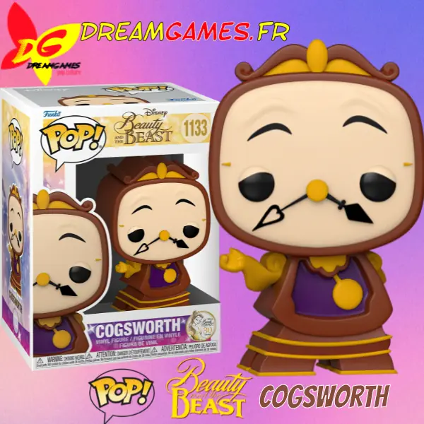 Funko Pop Beauty and the Beast Cogsworth 1133 Box Fig