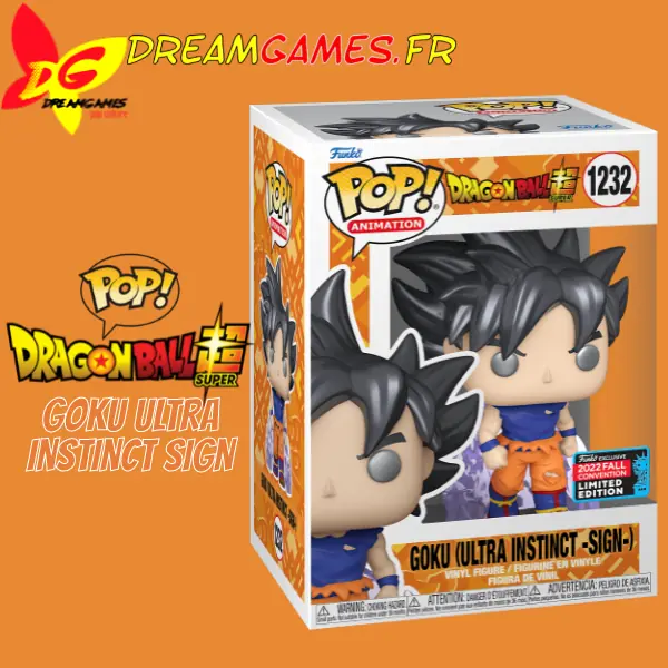 Funko Pop Dragon Ball Super Goku Ultra Instinct Sign 1232 2022 Fall Convention Box