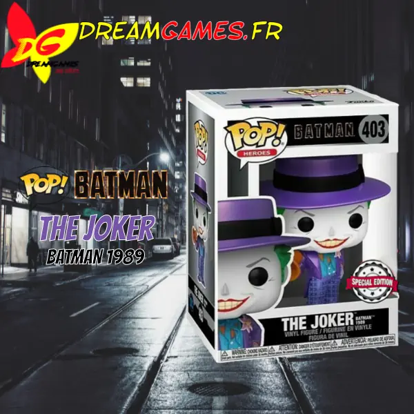Funko Pop Batman The Joker Batman 1989 403 Metallic Special Edition Box