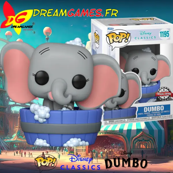 Funko Pop Disney Classics Dumbo in Bathtub 1195 Special Edition Box Fig