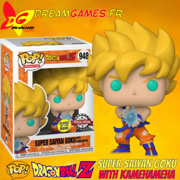 Funko Pop Dragon Ball Z Super Saiyan Goku with Kamehameha 948 Glow Special Edition Box Fig