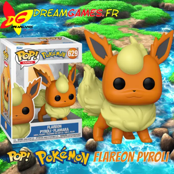 Funko Pop Pokémon Flareon Pyroli 629 Box Fig