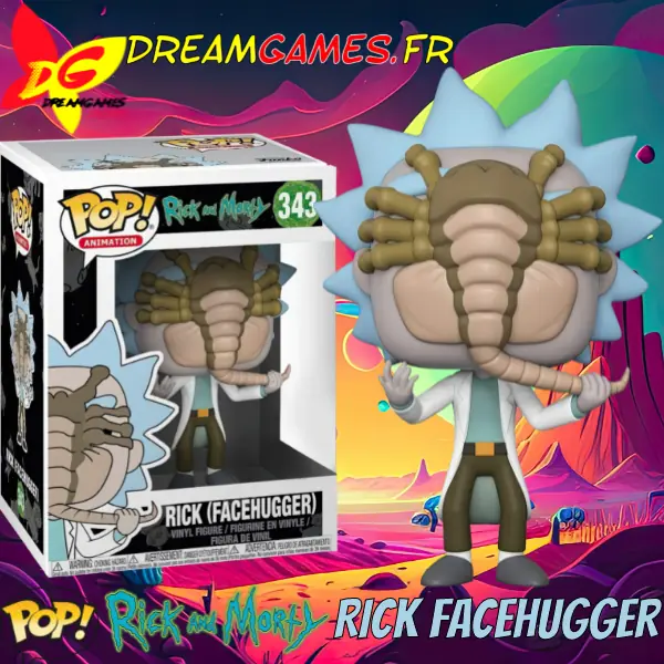 Funko Pop Rick and Morty Rick Facehugger 343 Box Fig