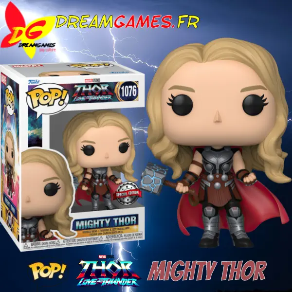 Funko Pop Thor Love and Thunder Mighty Thor 1076 Special Edition Box Fig