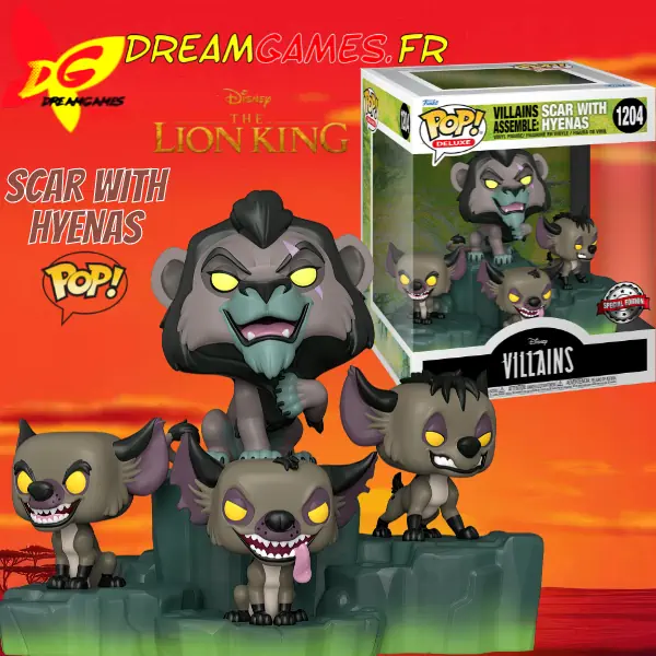 Funko Pop Villains Scar with Hyenas 1204 Special Edition Box Fig