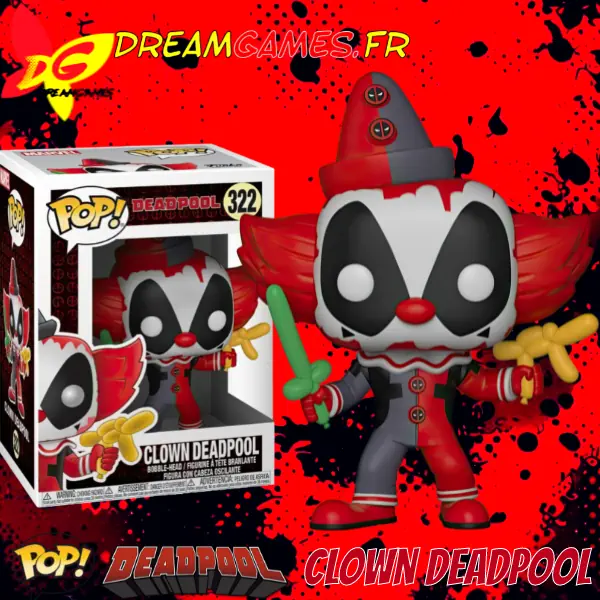 Funko Pop Deadpool Clown Deadpool 322 Box Fig