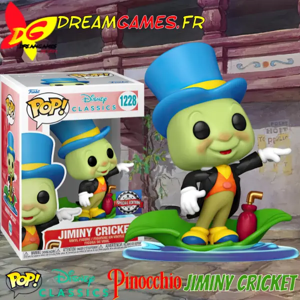 Funko Pop Disney Classics Pinocchio Jiminy Cricket on a Leaf 1228 Special Edition Box Fig
