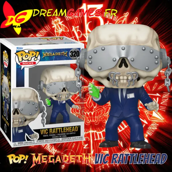 Funko Pop Megadeth Vic Rattlehead 320 Box Fig