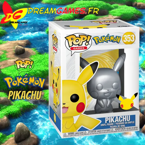 Funko Pop Pokémon Silver Pikachu 353 Box