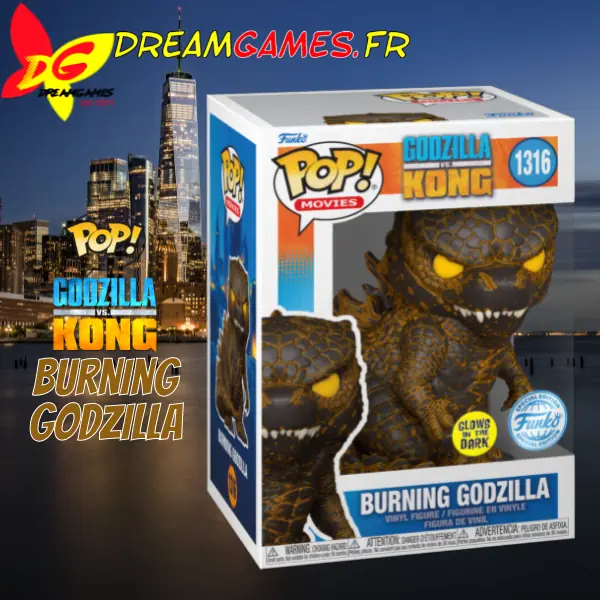 Funko Pop Godzilla Vs Kong Burning Godzilla 1316 Glows Special Edition Box