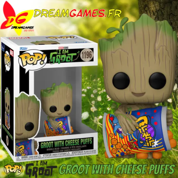 Funko Pop I Am Groot 1196 Groot with Cheese Puffs Box Fig