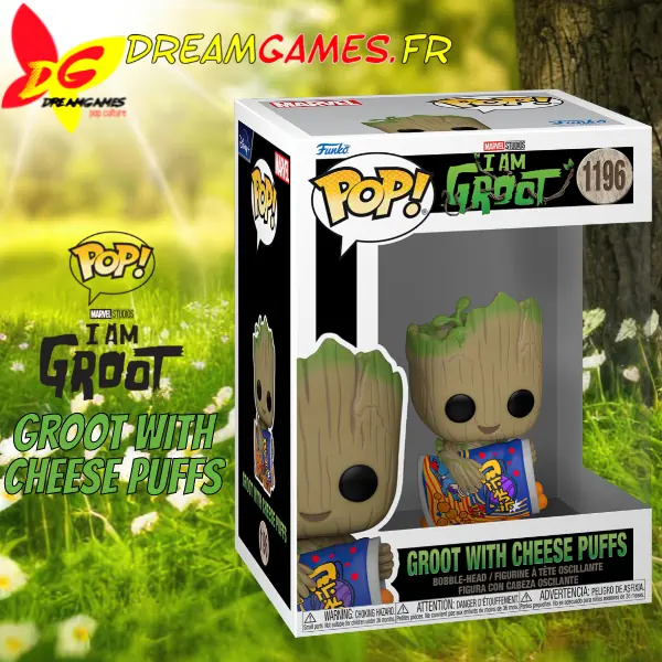 Funko Pop I Am Groot 1196 Groot with Cheese Puffs Box