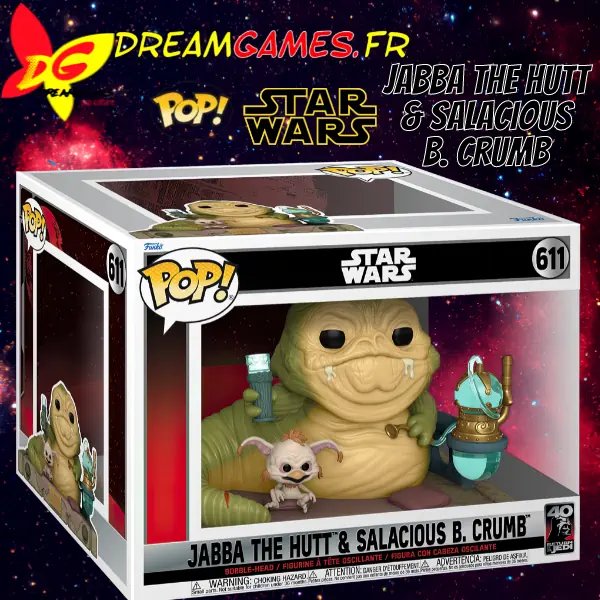 Funko Pop Star Wars Jabba the Hutt and Salacious B Crumb 611