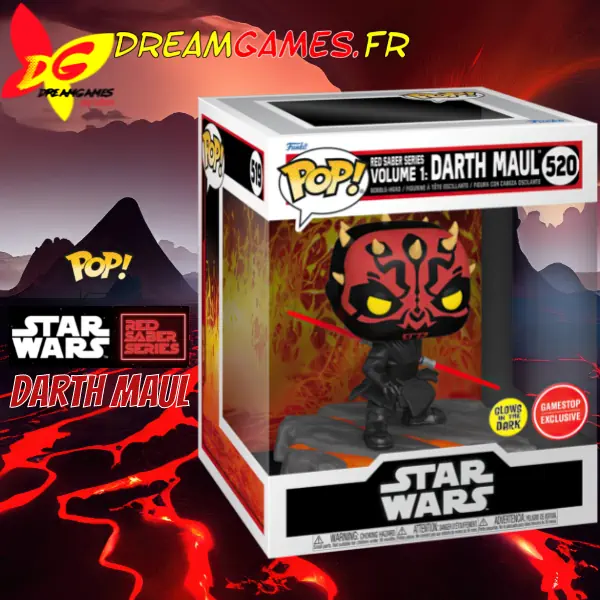 Funko Pop Star Wars Red Saber Series Darth Maul 520 Glows Gamestop Exclusive Box