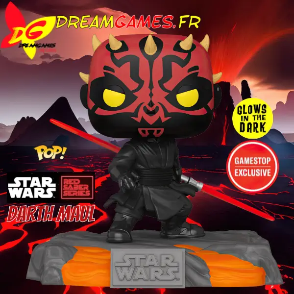 Funko Pop Star Wars Red Saber Series Darth Maul 520 Glows Gamestop Exclusive Fig