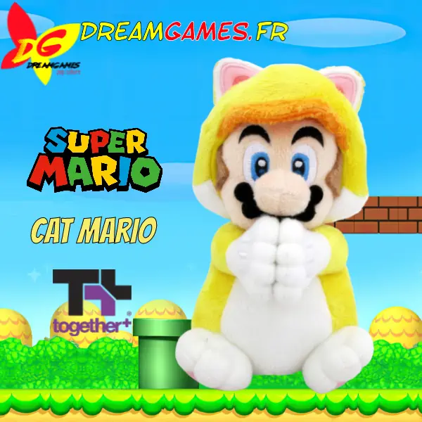 Super Mario Peluche Magnétique Cat Mario 15cm