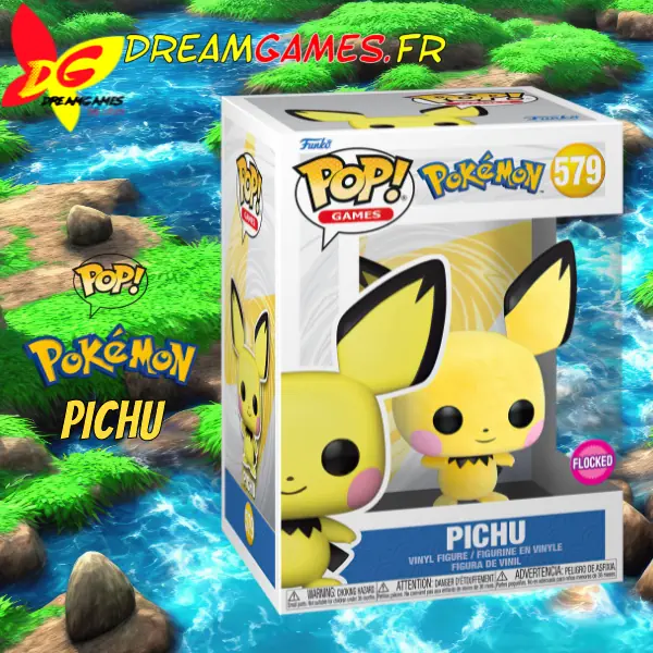 Funko Pop Pokémon 579 Pichu Flocked Box
