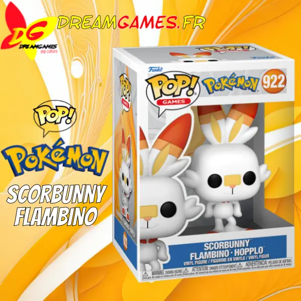 Funko Pop Pokemon 922 Scorbunny Flambino Hopplo Box