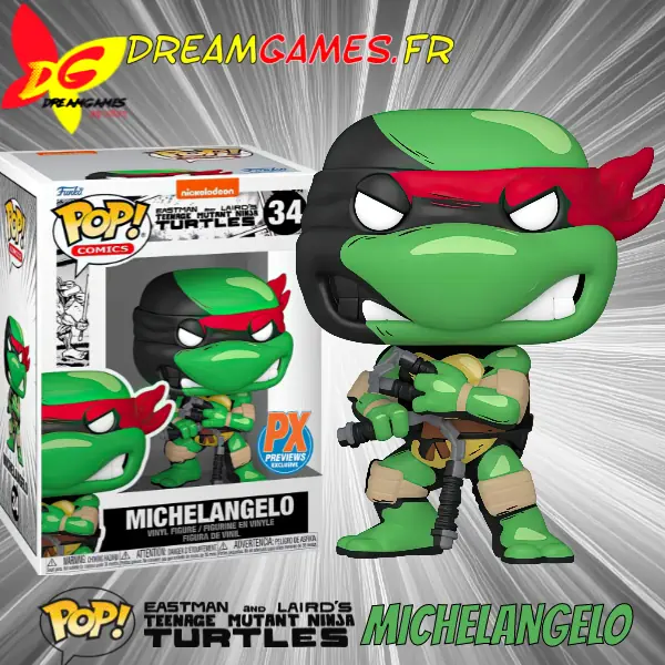 Funko Pop Teenage Mutant Ninja Turtles 34 MichelAngelo Px Previews Exclusive Box Fig