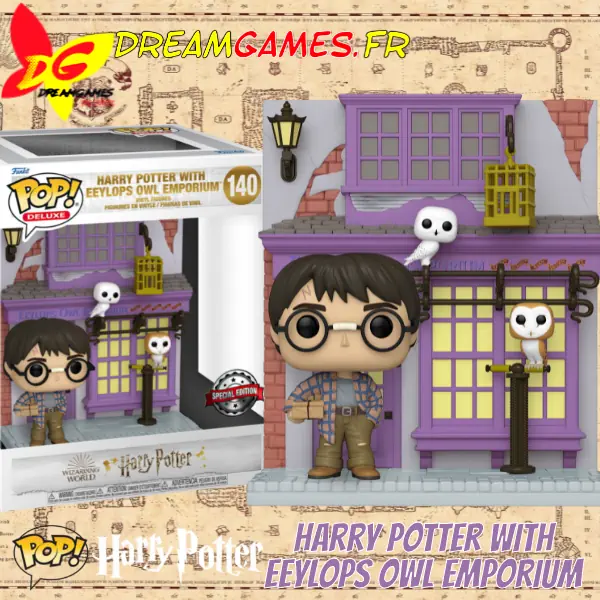 Funko Pop Deluxe Harry Potter with Eeylops Owl Emporium 140 Special Edition Box Fig