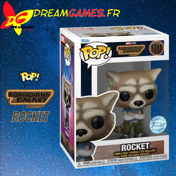Funko Pop Guardians of the Galaxy 3 1211 Casual Rocket with Arms Crossed Special Edition Box