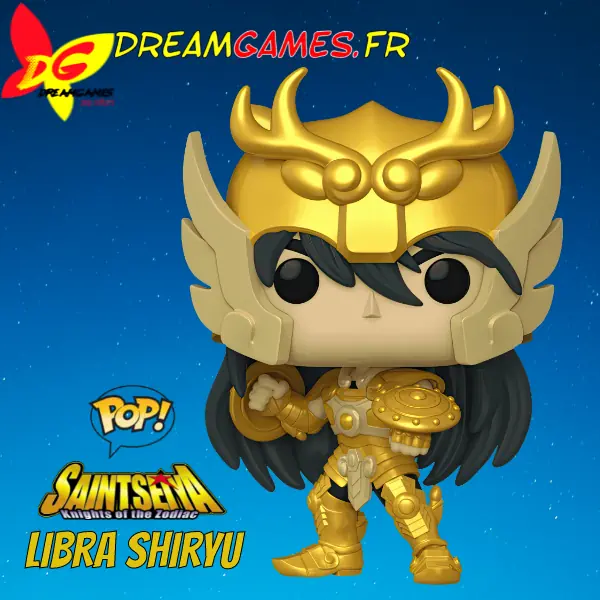 Funko Pop Libra Shiryu, chevalier du Zodiaque, prêt à se battre pour la justice. Magnifique figurine à collectionner !