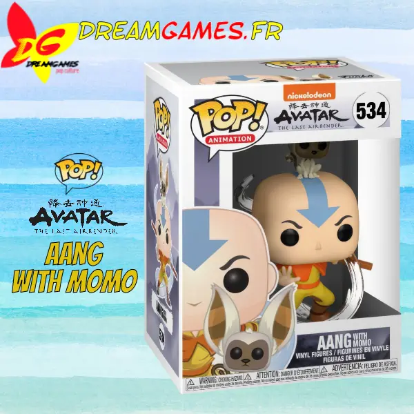 Funko Pop Avatar the Last Airbender 534 Aang with Momo Box