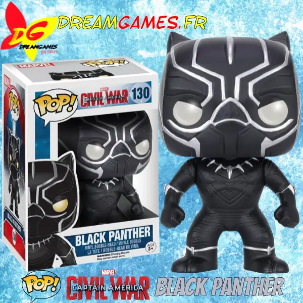 Funko Pop Captain America Civil War 130 Black Panther Box Fig