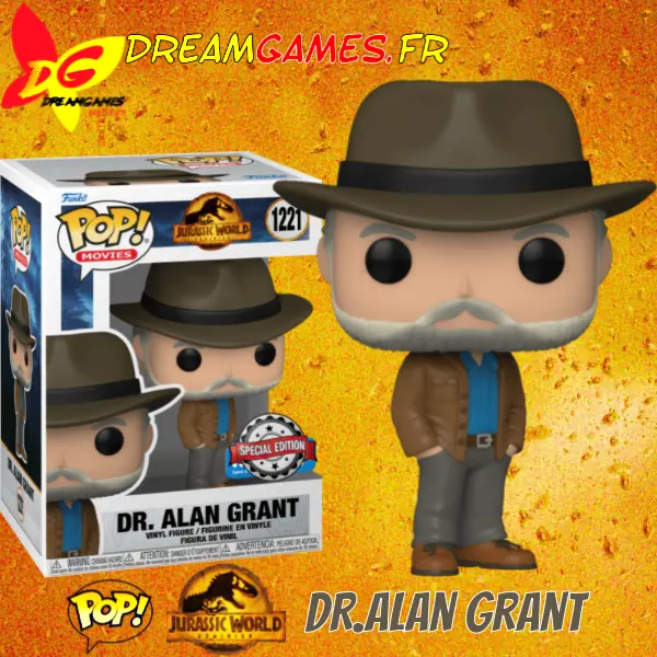 Funko Pop Jurassic World Dominion 1221 Dr Alan Grant Special Edition Box Fig