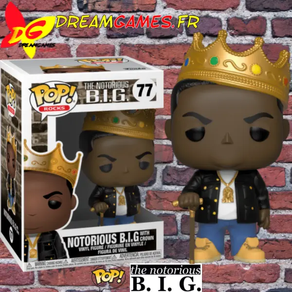 Funko Pop Notorious B.I.G with Crown 77 Box Fig