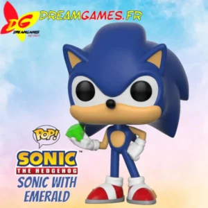 Funko Pop Sonic With Emerald Sonic The Hedgehog 284” - Figurine Funko Pop Sonic avec émeraude