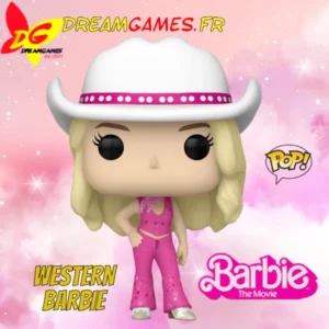 Figurine Funko Pop Western Barbie avec tenue de cow-girl, prête à rejoindre votre collection.