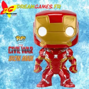 Une figurine Funko Pop Iron Man 126 issue de Captain America Civil War. Un héros en armure prêt à combattre!