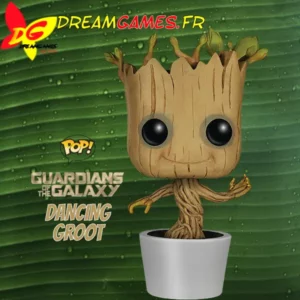 Figurine Funko Pop Dancing Groot de Guardians Of The Galaxy 65, capturant la joie et l’énergie de Groot en plein danse.