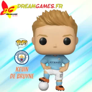 Figurine Funko Pop Kevin De Bruyne en tenue de Manchester City, numéro 14, capturant son charme et son talent sur le terrain.