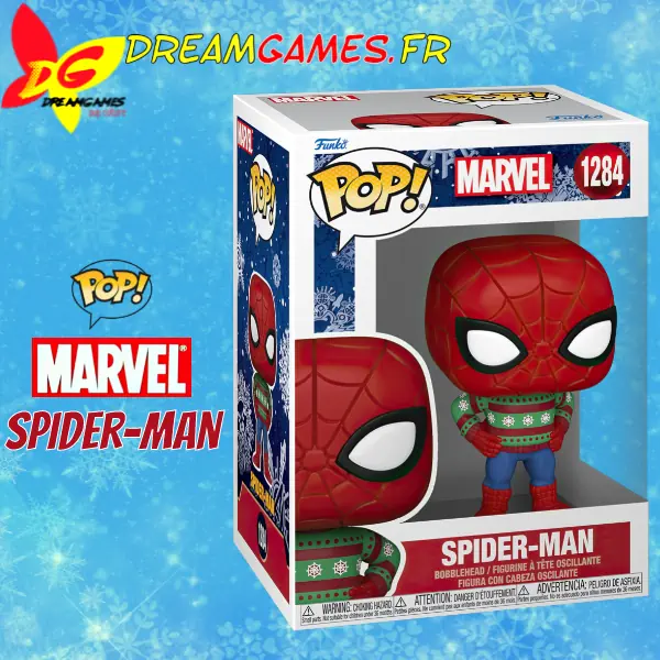 Funko Pop Marvel 1284 Spider-Man in Ugly Sweater Holiday Box