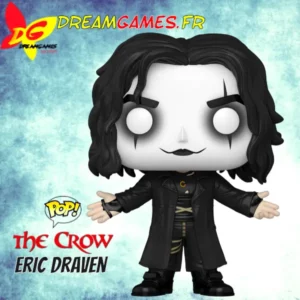 Figurine Funko Pop Eric Draven, l’emblématique personnage du film “The Crow”. Un must-have pour les fans de ce héros sombre et mystérieux. Ajoutez cette pièce de collection à votre étagère dès maintenant !