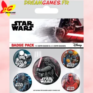Badge Pack Star Wars, motifs du côté obscur, pour fans de l'univers.